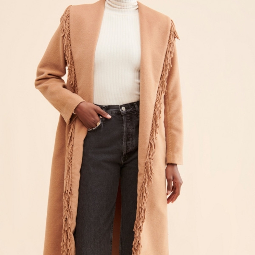 Line & Dot Linda fringe coat size small